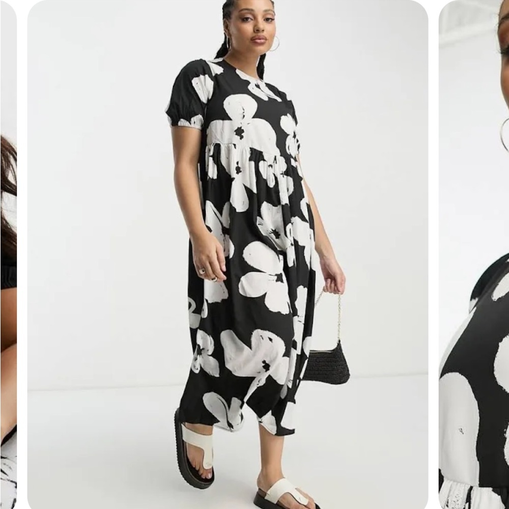 ASOS midi dress in black floral